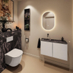 MONDIAZ TURE-DLUX 80cm toiletmeubel Linen. EDEN wastafel Lava positie links. Zonder kraangat. SW1103884