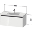 Duravit Ketho 2 wastafelonderbouwkast met 1 lade 98.4x45.5x44cm met greep antraciet eiken terra mat SW772372