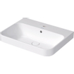 Duravit HappyD 2 Plus opbouwwastafel met kraangat met overloop 60x46cm met keramisch push-open ventiel wit SW297030