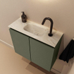 MONDIAZ TURE-DLUX 60cm toiletmeubel Army. EDEN wastafel Ostra positie midden. Met 1 kraangat. SW1104695