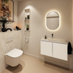 MONDIAZ TURE-DLUX 80cm toiletmeubel Talc. EDEN wastafel Ostra positie midden. Zonder kraangat. SW1104663