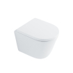 QeramiQ Dely Toiletset - 36.3x51.7cm - diepspoel - rimless - Geberit UP320 Burda inbouwreservoir - softclose toilet zitting 35 mm - glans witte bedieningsplaat - rechthoekige knoppen - wit glans SW1222070