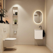 MONDIAZ TURE-DLUX 40cm toiletmeubel Talc. EDEN wastafel Ostra positie links. Met 1 kraangat. SW1104650