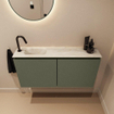 MONDIAZ TURE-DLUX 100cm toiletmeubel Army. EDEN wastafel Ostra positie links. Met 1 kraangat. SW1104714