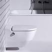 Laufen Cleanet NAVIA Douche WC 40.5x58x37cm diepspoel incl. closetzitting met deksel en softclose keramiek mat wit mat SW258683