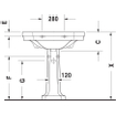 Duravit Serie 1930 wastafel 80x55cm 1 kraangat overloop wit 0303703