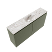 MONDIAZ TURE-DLUX 100cm toiletmeubel Army. EDEN wastafel Glace positie midden. Met 1 kraangat. SW1103161