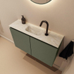 MONDIAZ TURE-DLUX 80cm toiletmeubel Army. EDEN wastafel Ostra positie midden. Met 1 kraangat. SW1104705