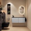 MONDIAZ TURE-DLUX 120cm toiletmeubel Plata. EDEN wastafel Lava positie rechts. Met 1 kraangat. SW1103992