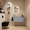 MONDIAZ TURE-DLUX 100cm toiletmeubel Plata. EDEN wastafel Glace positie links. Met 1 kraangat. SW1103475