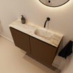 MONDIAZ TURE-DLUX 80cm toiletmeubel Rust. EDEN wastafel Frappe positie rechts. Zonder kraangat. SW1102979