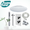 FugaFlow Eccelente Sobrado Badkamer inbouw regendoucheset met thermostaat plafondarm hoofddouche staaf handdouche chroom SW1124097