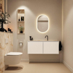 MONDIAZ TURE-DLUX 120cm toiletmeubel Talc. EDEN wastafel Frappe positie midden. Met 1 kraangat. SW1102609