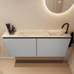 MONDIAZ TURE-DLUX 120cm toiletmeubel Plata. EDEN wastafel Frappe positie rechts. Met 1 kraangat. SW1102940