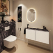 MONDIAZ TURE-DLUX 100cm toiletmeubel Talc. EDEN wastafel Lava positie links. Met 1 kraangat. SW1103661