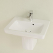 Villeroy en Boch Subway 2.0 fontein 50x40cm 1 kraangat met overloop wit 1024199