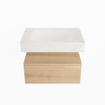 MONDIAZ ALAN - DLUX Badkamermeubelset - 70cm - onderkast - Washed Oak - 1 lade - vrijhangende wastafel - wasbak midden - 1 kraangat - Ostra SW809063