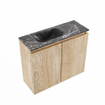 MONDIAZ TURE-DLUX 60cm toiletmeubel Washed Oak. EDEN wastafel Lava positie links. Met 1 kraangat. SW1104111