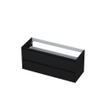 INK wastafelonderkast 120x45x52cm 2 lades greeploos met 45 graden afwerking rondom MDF lak zwart mat SW207386
