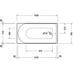 Duravit D-Neo bad 150x75x48.5cm 125liter Wit Hoogglans SW640377