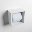 Mondiaz Easy Toiletrolhouder - 16x16x16cm - Inbouw/opbouw - Solid surface - Talc mat SW644629