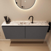MONDIAZ TURE-DLUX 120cm toiletmeubel Dark Grey. EDEN wastafel Glace positie midden. Met 1 kraangat. SW1103251