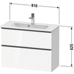 Duravit D-Neo wastafelonderkast 81x62.5x37.2cm 2 lades Grafiet Mat SW640932