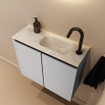 MONDIAZ TURE-DLUX 60cm toiletmeubel Plata. EDEN wastafel Ostra positie rechts. Met 1 kraangat. SW1104982