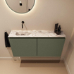 MONDIAZ TURE-DLUX 100cm toiletmeubel Army. EDEN wastafel Glace positie links. Zonder kraangat. SW1103163