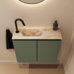 MONDIAZ TURE-DLUX 60cm toiletmeubel Army. EDEN wastafel Frappe positie links. Met 1 kraangat. SW1102647