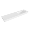 Mondiaz BIG SMALL Vrijhangende wastafel - 180cm - wasbak rechts - rand 12cm - Solid surface Talc SW433618