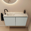MONDIAZ TURE-DLUX 80cm toiletmeubel Greey. EDEN wastafel Ostra positie links. Met 1 kraangat. SW1104856