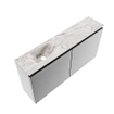 MONDIAZ TURE-DLUX 100cm toiletmeubel Plata. EDEN wastafel Glace positie links. Zonder kraangat. SW1103465