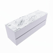 MONDIAZ VICA-DLUX Badkamermeubelset - 150cm - onderkast cale- 2 lades - inbouw wastafel cloud links - zonder kraangaten - 60cm hoge versie - glace SW1088358