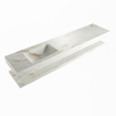 MONDIAZ ALAN - DLUX Badkamermeubelset - 200cm - planchet - Frappe - vrijhangende wastafel - wasbak links - 0 kraangaten - Frappe SW809101