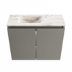 MONDIAZ TURE-DLUX 60cm toiletmeubel Smoke. EDEN wastafel Frappe positie links. Zonder kraangat. SW1103013