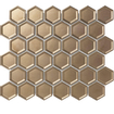 The Mosaic Factory Barcelona mozaïektegel 5.1x5.9x0.6cm voor wand binnen en buiten vorstbestendig hexagon brons metallic met rand per matje SW397934