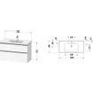 Duravit D-Neo meubelset m. wastafelonderbouwkast m. 2 laden m. softclose 100x20x48cm incl. wastafel grafiet mat SW642051