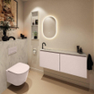 MONDIAZ TURE-DLUX 120cm toiletmeubel Rosee. EDEN wastafel Opalo positie links. Met 1 kraangat. SW1104517