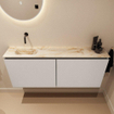 MONDIAZ TURE-DLUX 120cm toiletmeubel Linen. EDEN wastafel Frappe positie links. Zonder kraangat. SW1102867