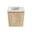 MONDIAZ TURE-DLUX 40cm toiletmeubel Washed Oak. EDEN wastafel Ostra positie links. Met 1 kraangat. SW1105192