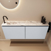 MONDIAZ TURE-DLUX 120cm toiletmeubel Clay. EDEN wastafel Glace positie links. Met 1 kraangat. SW1103217
