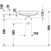 Duravit HappyD 2 Plus opbouwwastafel met kraangat met overloop 50x40cm met keramisch push-open ventiel wit SW358146