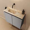 MONDIAZ TURE-DLUX 60cm toiletmeubel Plata. EDEN wastafel Frappe positie links. Zonder kraangat. SW1102916