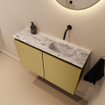 MONDIAZ TURE-DLUX 80cm toiletmeubel Oro. EDEN wastafel Glace positie rechts. Zonder kraangat. SW1103451