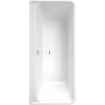 Villeroy & boch Collaro half vrijstaand back to wall bad 180x80cm rechthoek overloop chroom Acryl Glans Wit SW354245