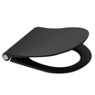 Plieger Kansas Toiletset - UP320 inbouwreservoir - wandcloset - pressalit slim zitting - softclose - mat zwarte bedieningsplaat - ronde knoppen - mat zwart SW1223233