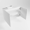 Mondiaz Fowy Toiletmeubel - 40x50x23cm - urban mat - 1 kraangat - wasbak links - 1 deur - solid surface - blad MDF - wasbak: Wit / Zwart SW760831