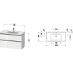 Duravit D-Neo meubelset m. wastafelonderbouwkast m. 2 laden m. softclose 100x20x48cm incl. wastafel grafiet mat SW642051