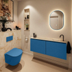 MONDIAZ TURE-DLUX 120cm toiletmeubel Jeans. EDEN wastafel Frappe positie rechts. Met 1 kraangat. SW1102857